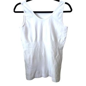 Skinnygirl smoothers and shapers v neck tank top in white with tummy control‎